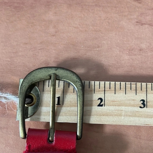 5/$25 WESTERN Red Braided Faux Leather Belt with Brass Buckle Size Large *As Is* - Picture 8 of 9